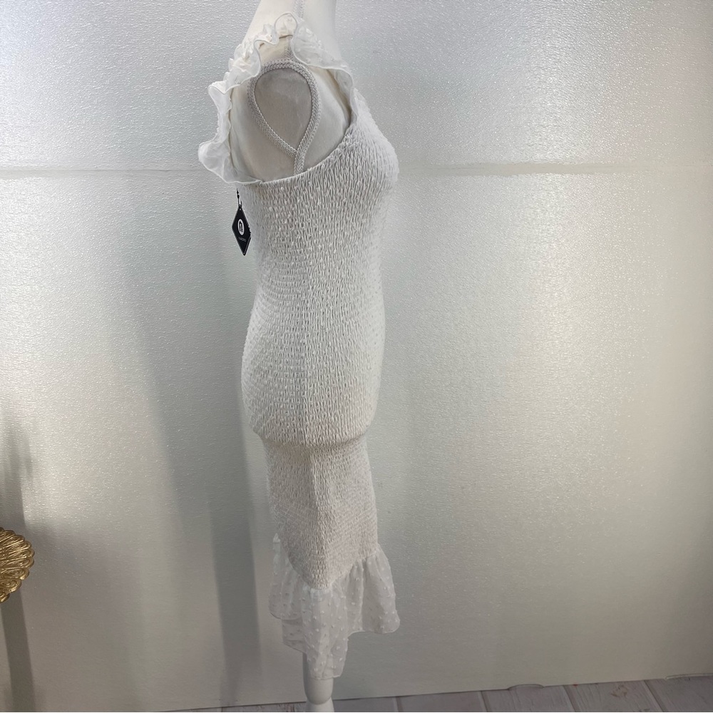 NWT Midi Dresses for Women - Backless Dress Square Neck Stretchy Ruched Fabric S - Picture 8 of 17